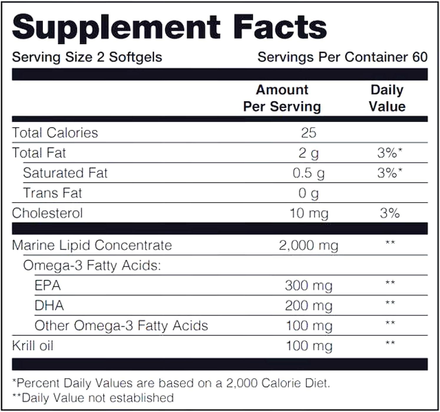 imageMarine Omega Omega3 Fatty Acids ampamp Krill Oil Supplement 1200mg DHA ampamp EPA per Serving 120 Softgels Supports Heart Brain Joint ampamp Overall Health