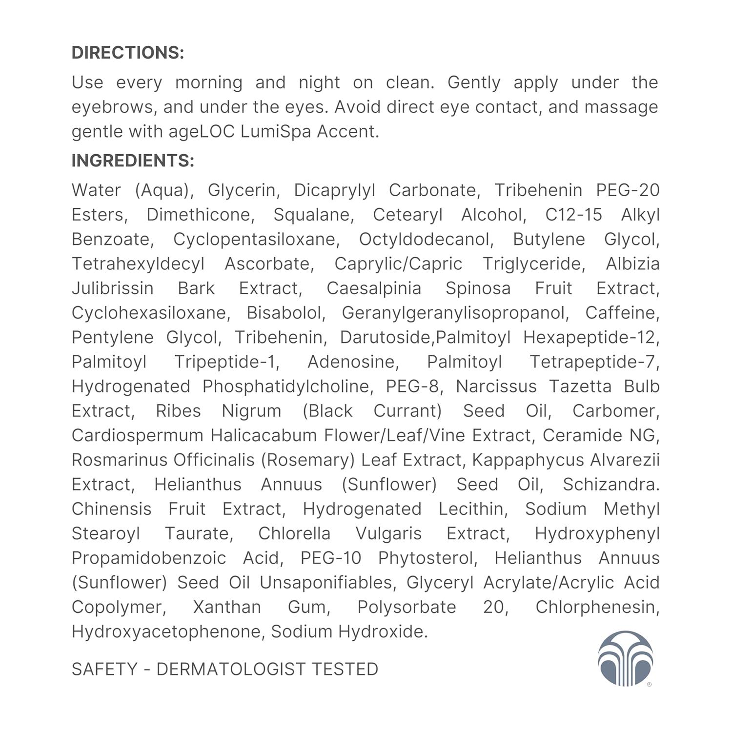 imageNu Skin  ageLOC LumiSpa IdealEyes  Say Goodbye to Tired Eyes with Activating Eye Cream  Designed to Work with ageLOC LumiSpa Accent  Targets Dark Circles Puffy Eyes and Fine Lines  1 Pack05 Fl Oz Pack of 1