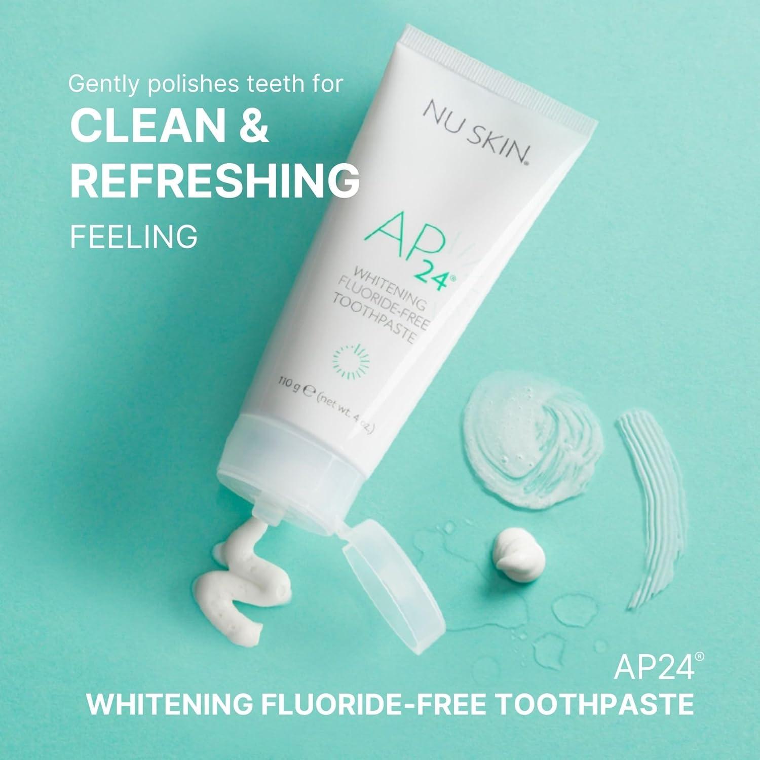 imageNu Skin AP 24 Whitening Fluoride Toothpaste  AP 24 Blend  Vanilla Mint Flavor  Brightens Teeth  Removes Surface Stains  Prevents Dental Cavities ampamp Plaque  EnamelSafe  4 oz  1 PackFluorideFree