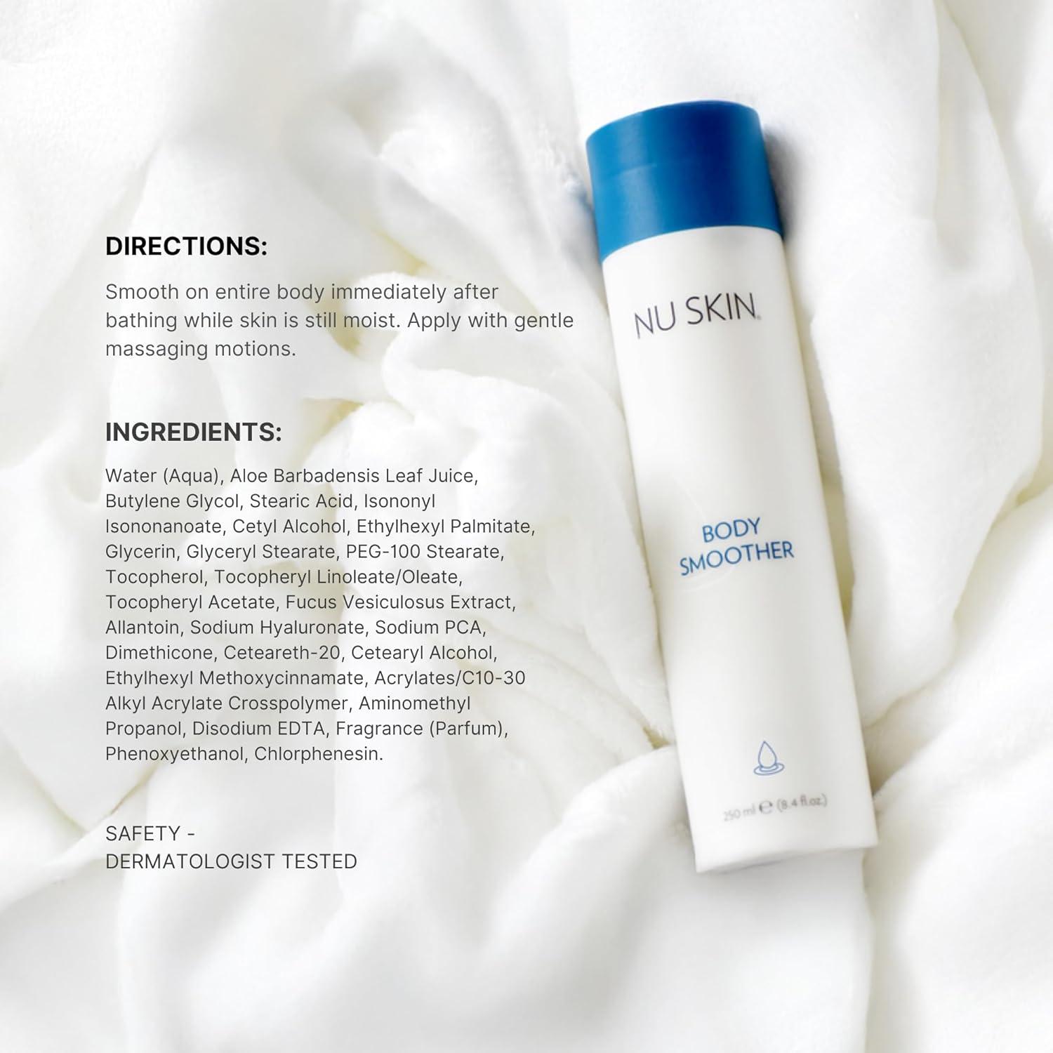 imageNu Skin Body Smoother  Luxurious MoistureLocking Body Lotion with Aloe Vera Algae Extract Vitamins A and E for Optimal Skin Nourishment and Hydration  QuickAbsorbing Formula  84 Fl Oz  1 Pack84 Fl Oz Pack of 1