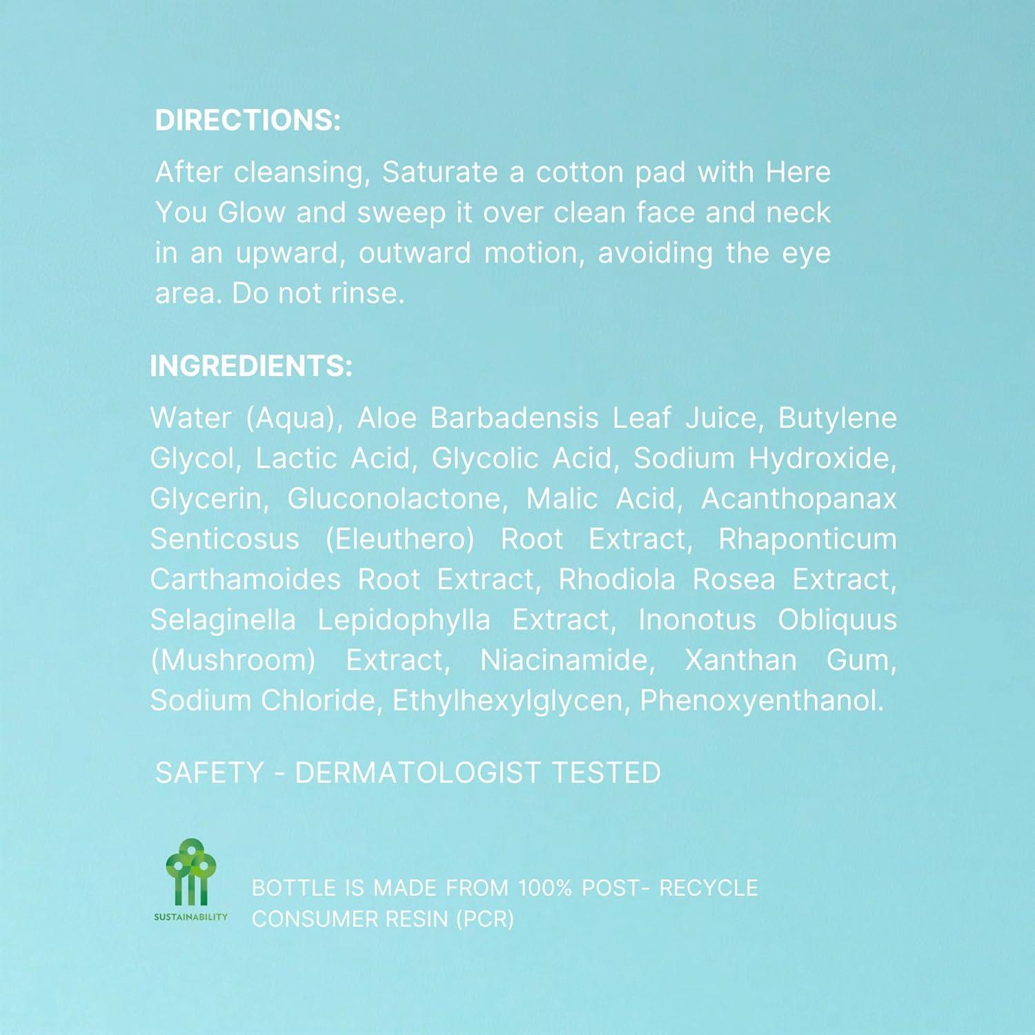 imageNu Skin Here You Glow Face Exfoliator Toner  Toner for face with Water Salicylic Acid Glycolic Acid ampamp Hydroxy Acid Blend  Unclog Pores Prevent Acne Smooth ampamp Hydrate Your Skin  150 ml  1 Pack57 Fl Oz Pack of 2