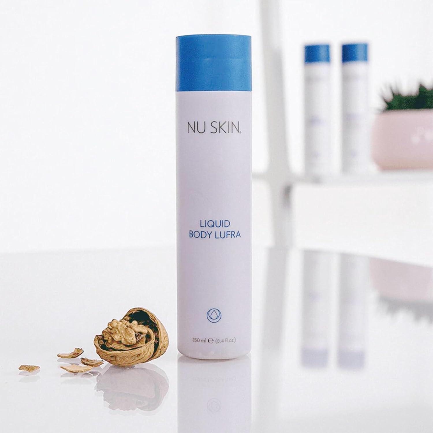 imageNu Skin Liquid Body Lufra  Exfoliating and Face Moisturizer Body Wash For Skin Care  With Ground Walnut Shells Aloe Vera Glycerin  Wet skin with Waterwork into latherrinse  84 Fl Oz  1 Pack84 Fl Oz Pack of 2