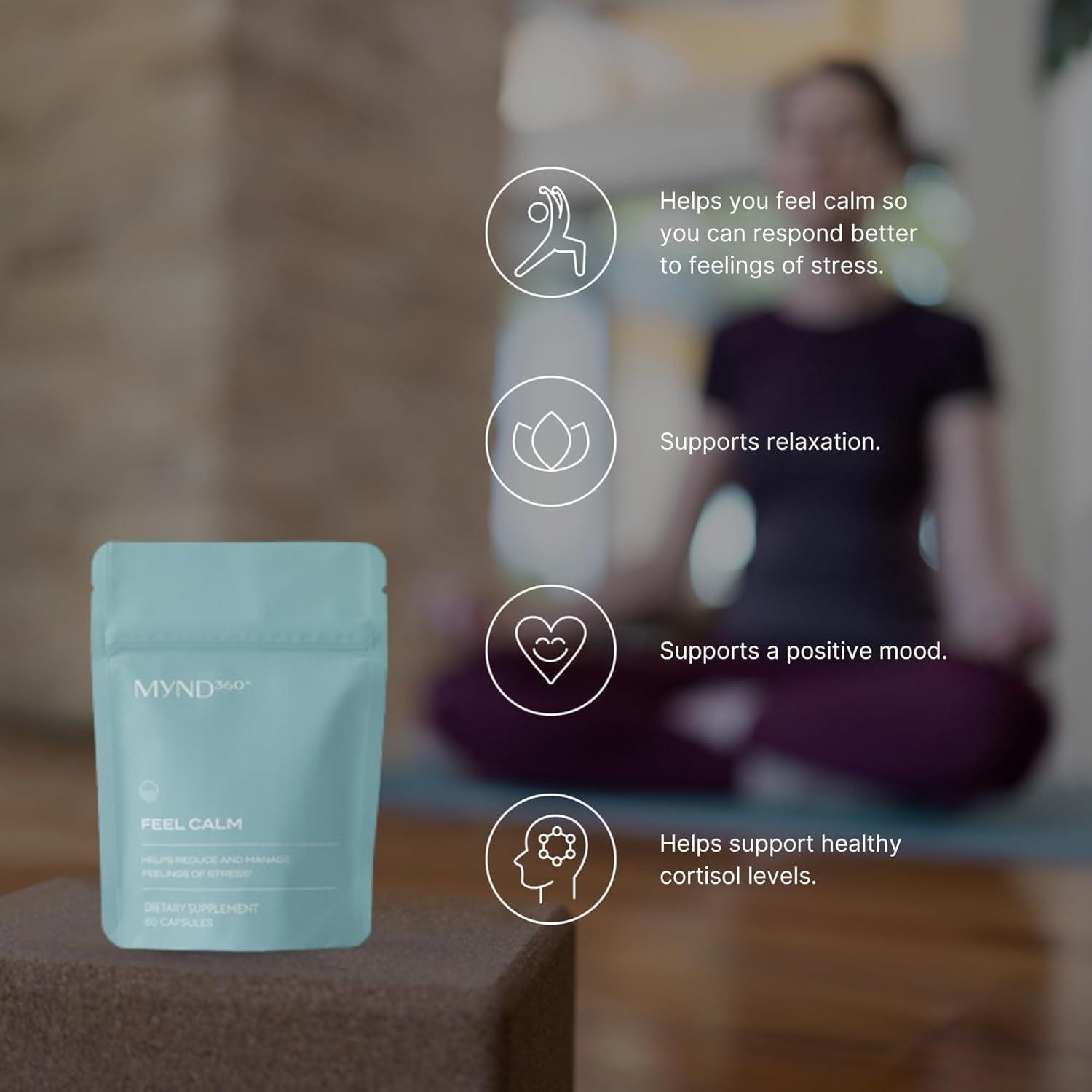 imageNu Skin MYND360 Feel Calm with LTheanine  60 Capsules  Supports Relaxation ampamp Calm Mindset  LTheanine 200mg Lemon Balm Leaf ampamp Magnolia Bark Extract  Calm Aid for Daily Wellness  Vegetarian