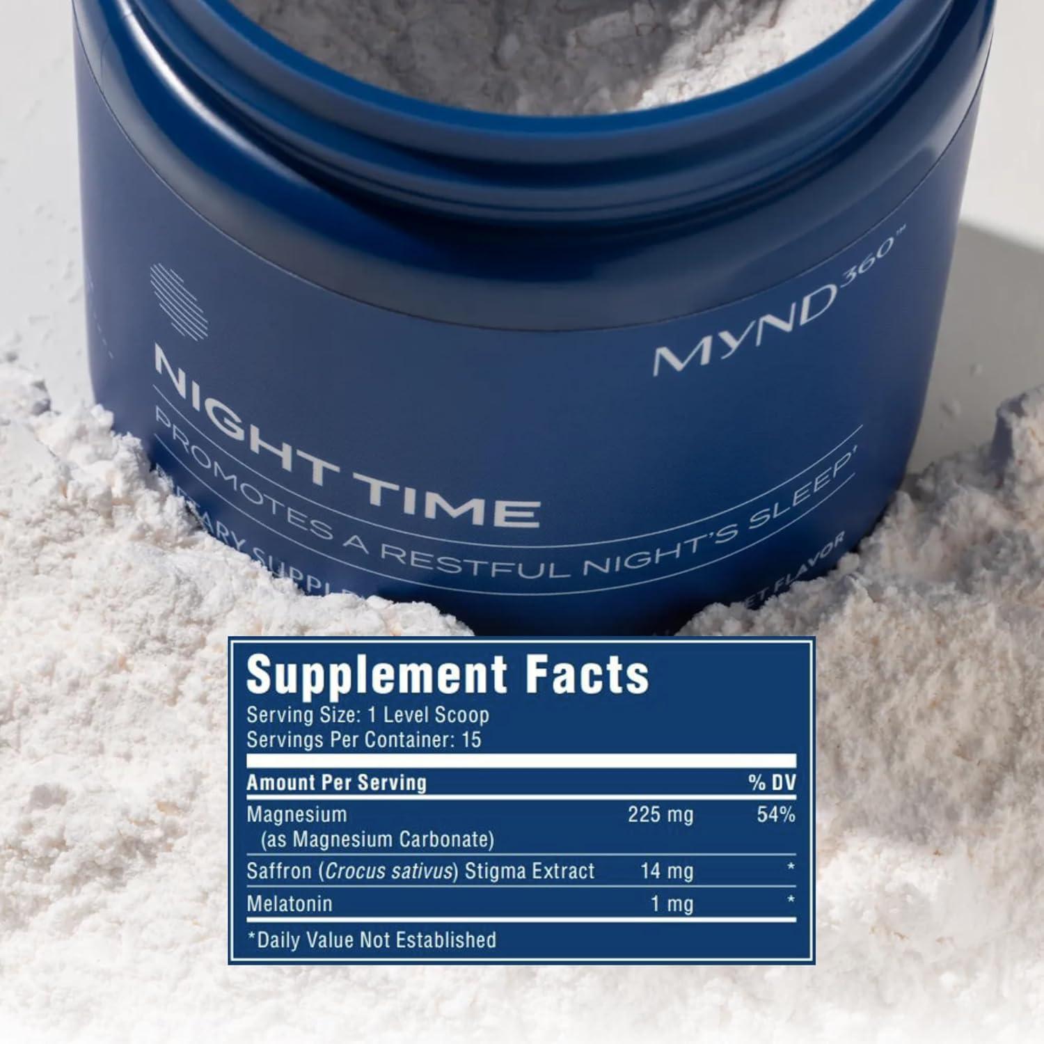 imageNu Skin MYND360 Night Time Sleep Aid  Magnesium ampamp Melatonin Sleep Supplement  Magnesium Citrate Powder  Promotes Restful Sleep  NonHabit Forming Magnesium Supplement