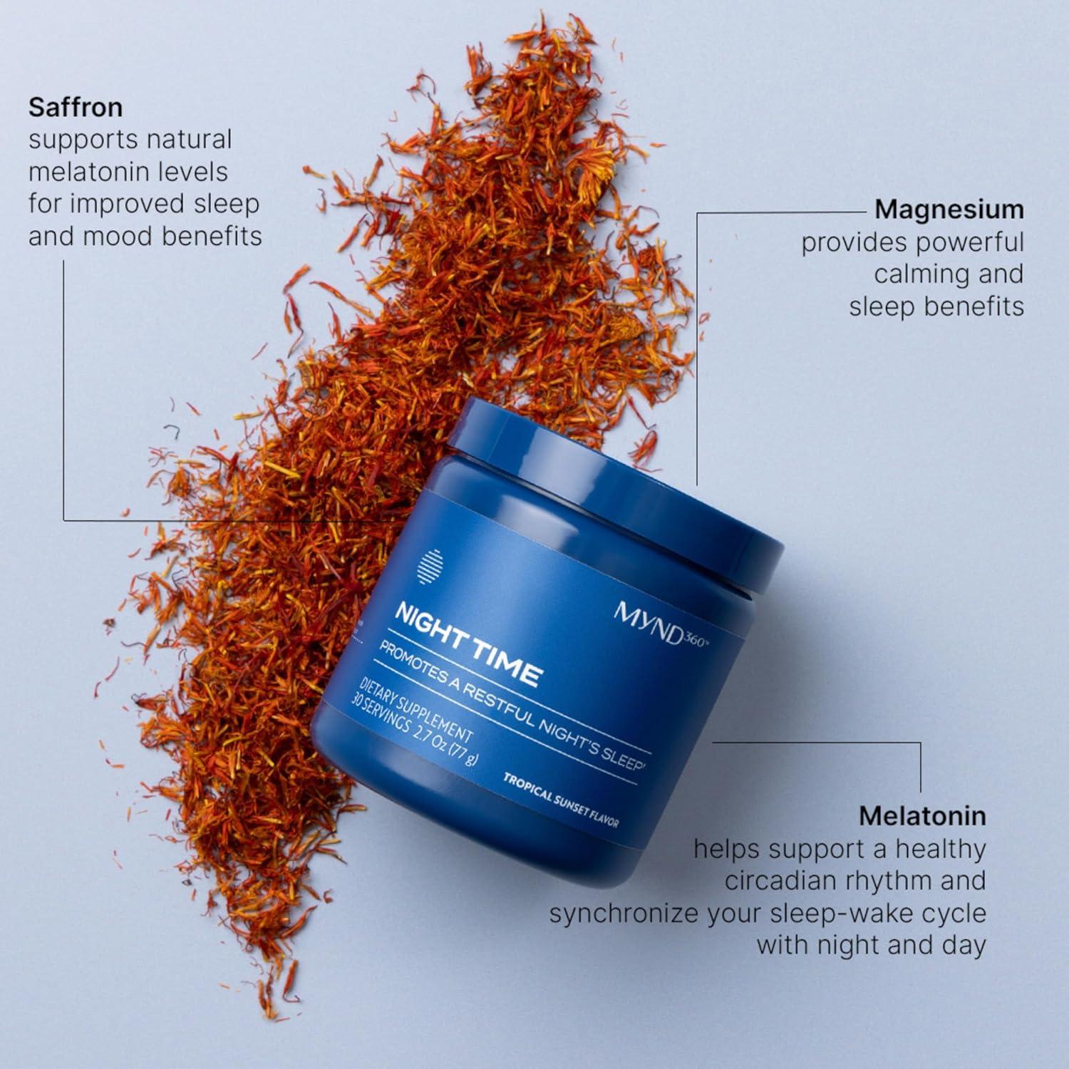 imageNu Skin MYND360 Night Time Sleep Aid  Magnesium ampamp Melatonin Sleep Supplement  Magnesium Citrate Powder  Promotes Restful Sleep  NonHabit Forming Magnesium Supplement