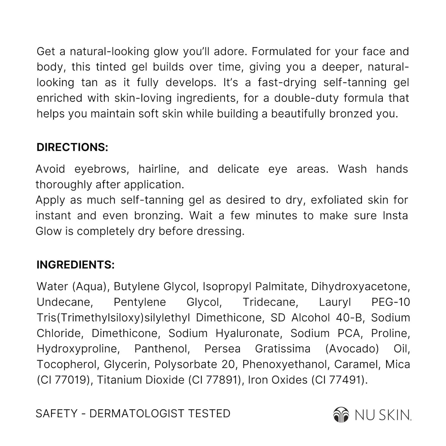 imageNu Skin Sunright Insta Glow Self Tanner Gel  42 oz  Summer Tan  Face ampamp Body Bronzer  Beauty ampamp Skin Care  Vitamin E ampamp Avocado Oil ampamp Amino Acids42 Fl Oz Pack of 1