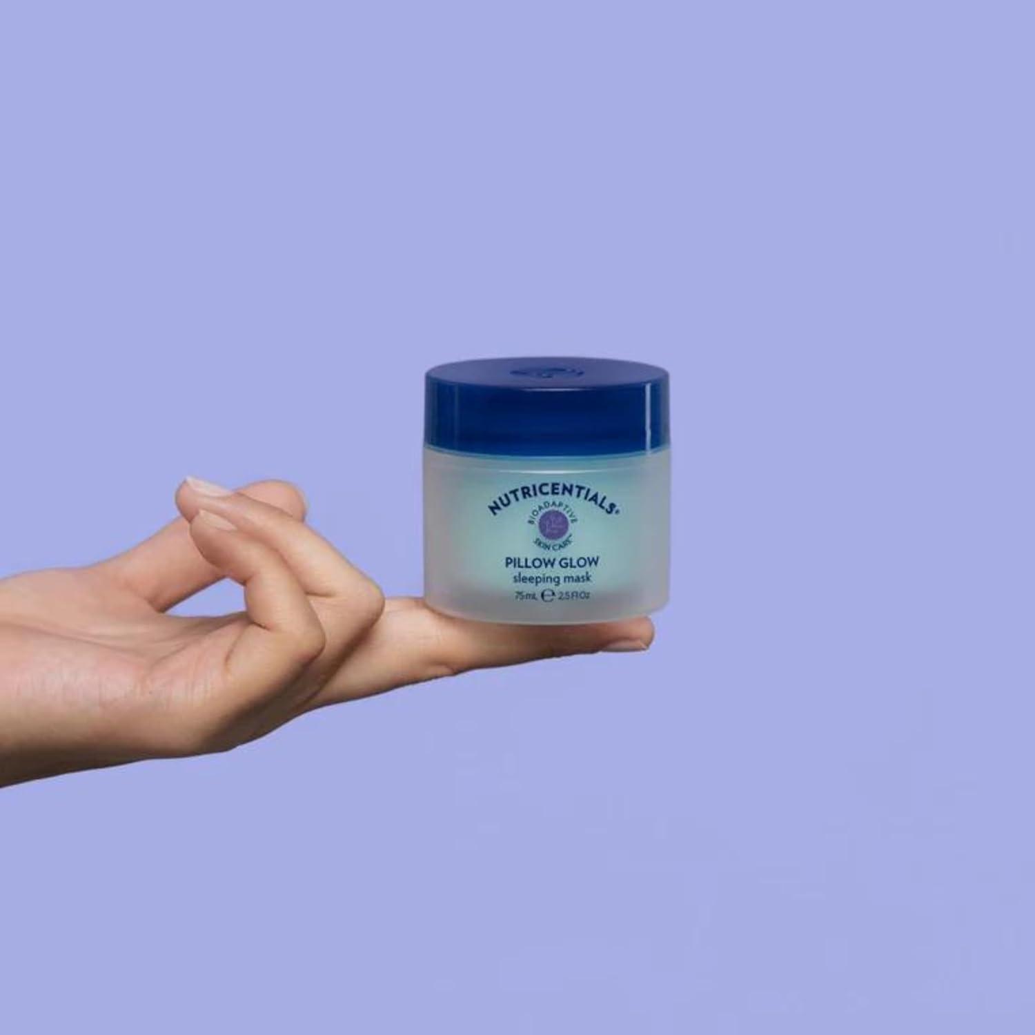 imageNuSkin NUTRICENTIALS Pillow Glow Sleeping Mask  Overnight Hydration  Bioadaptive Botanical Complex  Red Algae  Apple Extract  Deep Sea Water  Skin Glowing ampamp Pore Minimizing  25 Fl Oz  1 Pack25 Fl Oz Pack of 1