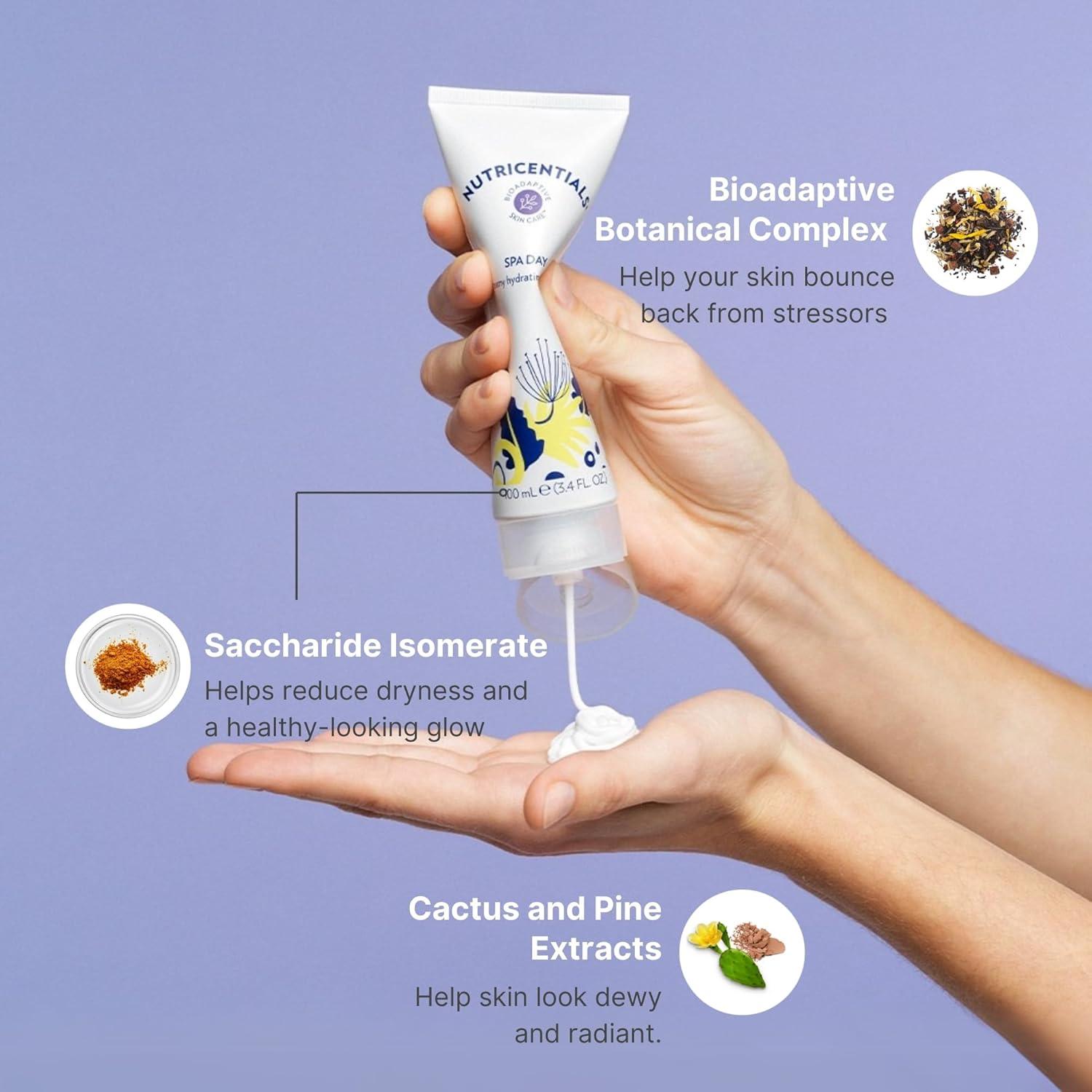 imageNutricentials Spa Day Creamy Hydrating Masque 34 Fl Oz  Soothe Moisturize and Improve Skin Tone with Cactus and Pine Cone Extracts  Nourishing Formula for Radiant and HealthyGlowing Complexion