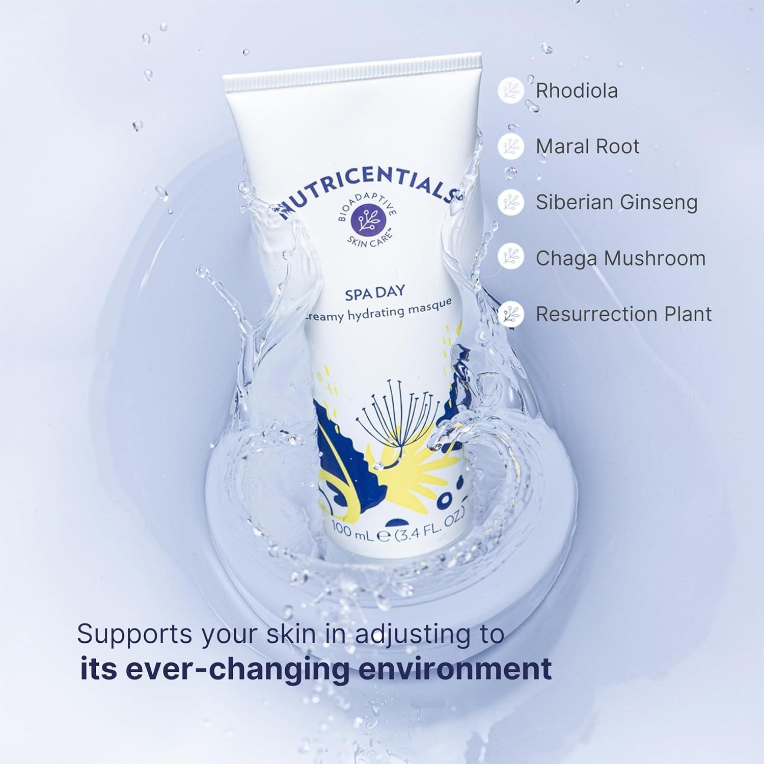 imageNutricentials Spa Day Creamy Hydrating Masque 34 Fl Oz  Soothe Moisturize and Improve Skin Tone with Cactus and Pine Cone Extracts  Nourishing Formula for Radiant and HealthyGlowing Complexion