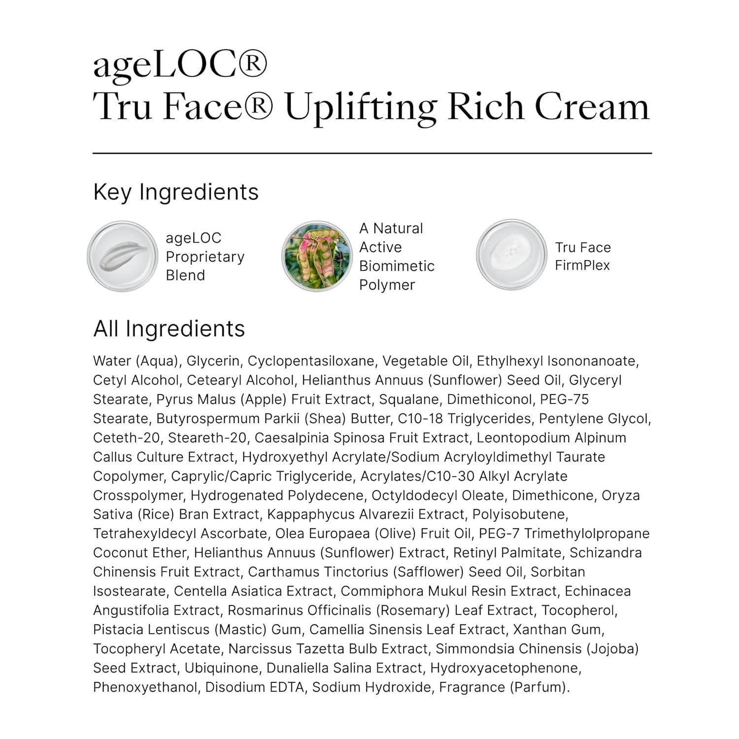imageageLOC Nu Skin Tru Face Uplifting Rich Cream  Luxurious Face Moisturizer  Silky Cream Texture With Deep Hydration  Supports Skin Firmness ampamp Smooth Appearance  10 fl oz1 Fl Oz Pack of 1