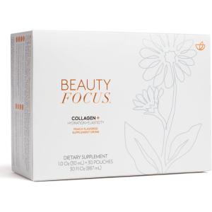 imageBeauty Focus Collagen Plus  Peach Flavor  10 Fl Oz  30 Packets  Liquid Collagen for Women and Men  Supports Skin Hydration  Collagen Peptides