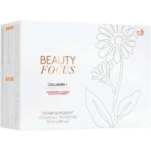 imageBeauty Focus Collagen Plus  Strawberry Flavor  Bioactive Collagen Peptides  Supports Skin Hydration ampamp Elasticity  Convenient 30mL Pouches for Daily Use